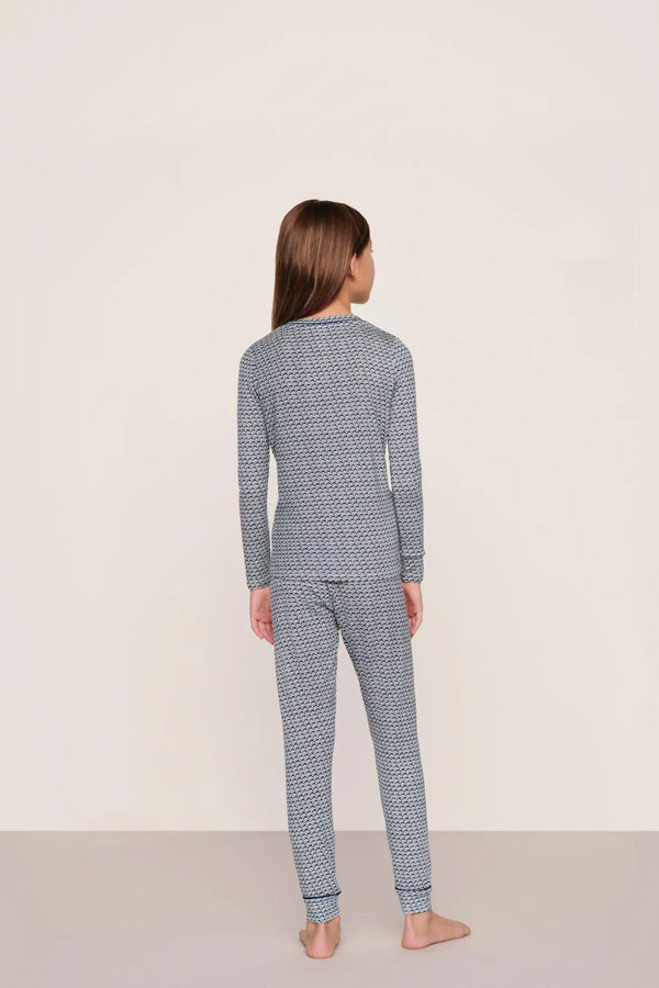 Kids Printed TENCEL™ Modal Unisex Long PJ Set - Image 2