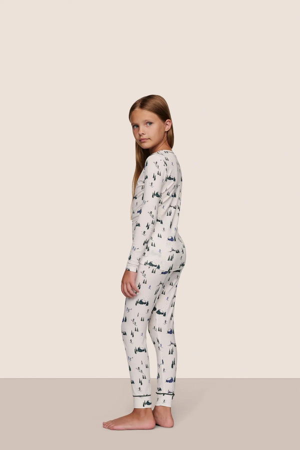 Kids Printed TENCEL™ Modal Unisex Long PJ Set - Image 2