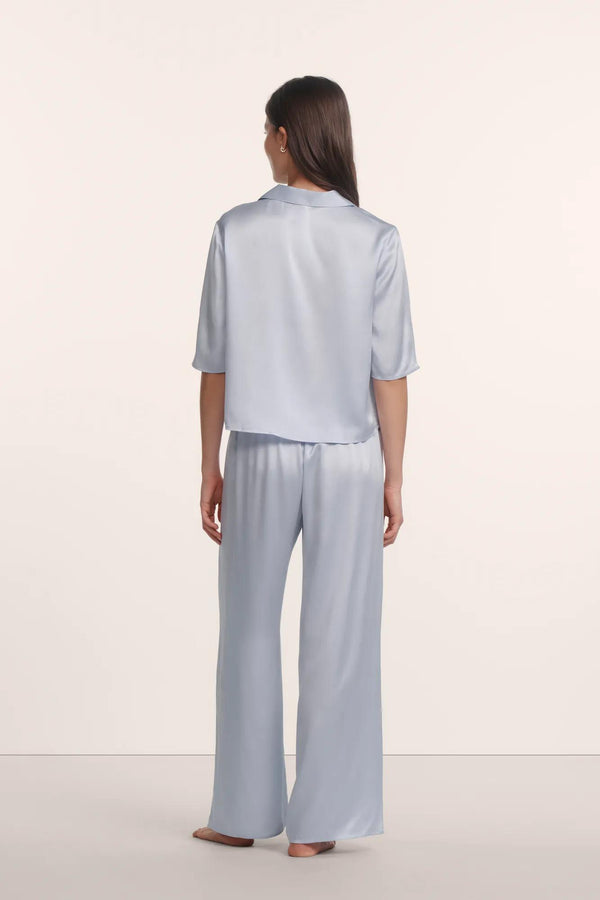 Inez Washable Silk Relaxed Wide Leg Pant PJ Set - Image 4